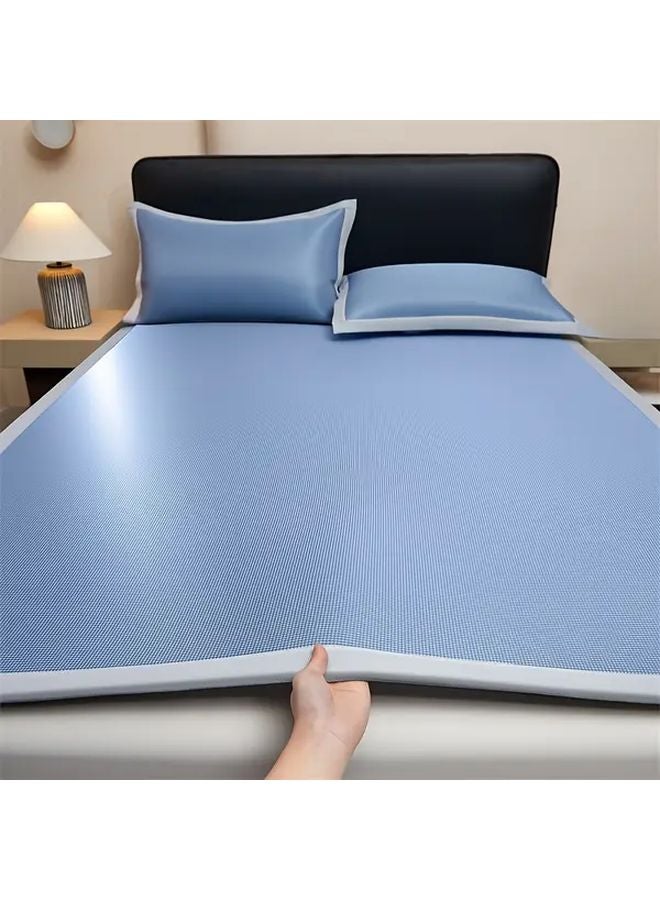 Blue Cooling Mat Set 3 Pieces 70 87 Inch By 78 74 Inch With Pillowcase Foldable Portable - Image 1